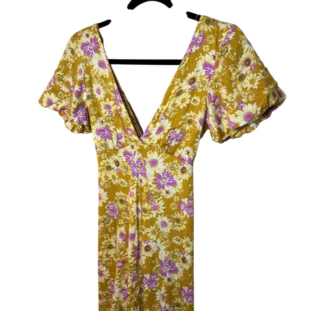 Juniors' Rewind V-Neck Strappy Back Midi Dress Size XS - Picture 4 of 8
